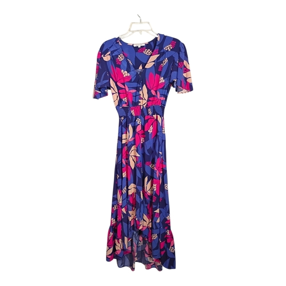 Abel the Label -Floral Blue and Pink Maxi Dress - Size XS